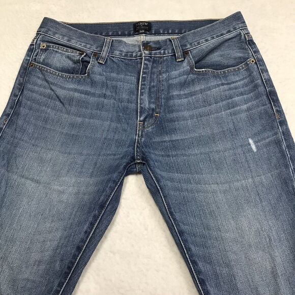 J CREW Jeans Men 31/30 (32x27 actual) DRIGGS Light Wash Whisker Denim Blue - Picture 3 of 16